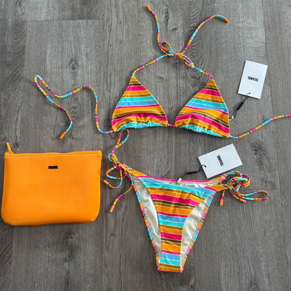 Triangl swimwear VINCA - MELON STRIPE Triangle Bikini Set